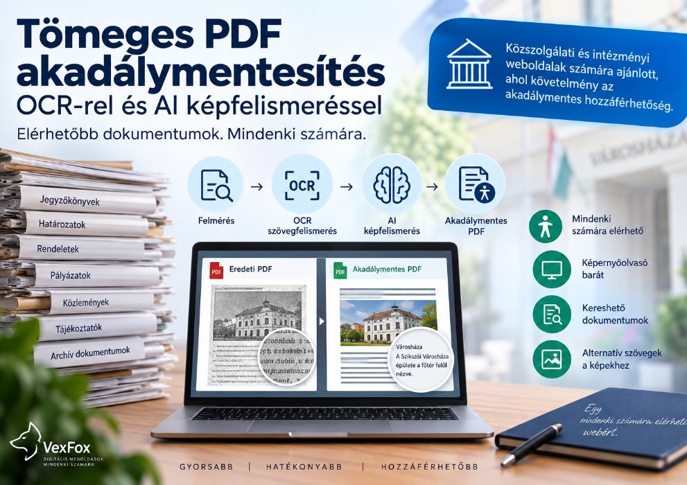 Tömeges PDF akadálymentesítés OCR-rel és AI képfelismeréssel
